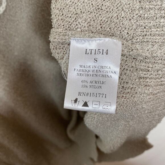 William B Taupe Bonjour Embroidered Oversize Distressed Sweater Long Sleeve S - Picture 7 of 12